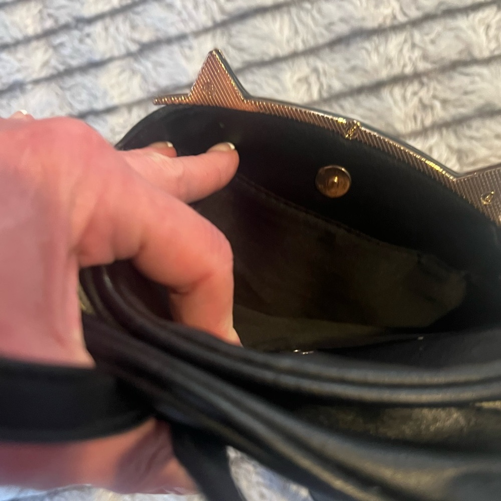 ❤️ 4 for $15 Black Kitty Backpack w Gold Ears and Hardware - Picture 4 of 10